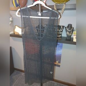 VENUS Black Swim Coverup with Lace Detail, Size Large, NWOT